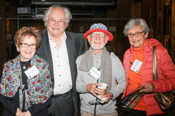 Photo of Holocaust Survivors (from left to right) Halina Zimm, Roger Loria, Henri Maizels, Inga Horiwitz